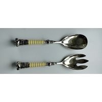 Набор для салата 1970-е Медь, серебрение.