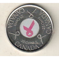 Канада 25 цент 2006 Розовая ленточка - Борьба с раком молочной железы