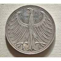 1951 год серебро 5 марок Германия
