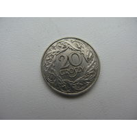 Польша 20 грошей 1923 г.  ( состояние СУПЕР )