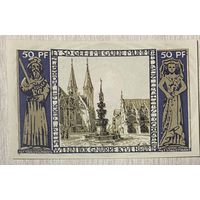 Нотгельд 50 пфеннигов 1923 год. Брауншвейг. Веймарская республика.