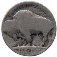 Соединённые Штаты Америки (США) 5 центов 1913-38 гг. Фауна. Бизон. Голова индейца (Железный Хвост- вождь Огала Лакота). Буффало Никель.