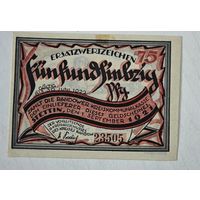 1921 год 75 пфеннигов  Германия