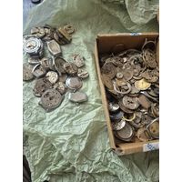 Большая куча часовых запчастей. Механизмы часов. Ориентир 1.5кг +-