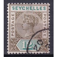 59.BrKSe. Великобритания. Колонии. Сейшельские острова. Виктория. Стандарт. 12C. 1893 г. Mi.#15.