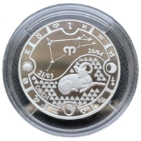 Габон 1000 франков КФА 2014 Знаки зодиака Овен! Серебро 925 пробы 16,81 грамм! ОБМЕН!