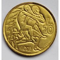 Сан-Марино 20 лир 1973 UNC