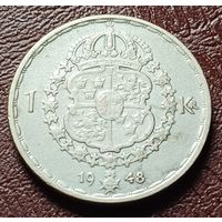 Швеция 1 крона, 1948     ( 1-9-6 )