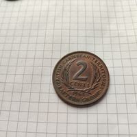2 цент 1965 года Британские Восточно-Карибские территории.
