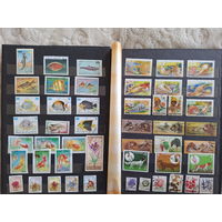 Альбом с марками - флора и фауна и др - марки цветы, животные и др.