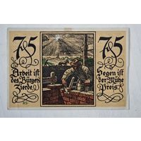 1921 год 75 пфеннигов  Германия