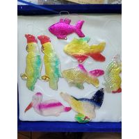 Лот старинного елочного картонажа.