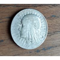 Монета Польша 5 злотых 1933 год, серебро.