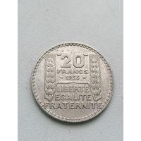 Монета 20 франков 1933, торги с Рубля