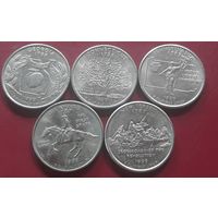 25 центов (квотер) 1999 Р США Джорджия. Коннектикут. Пенсильвания.  Делавер. Нью Джерси
