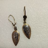 Серьги Бархатцы, 925. Северная чернь, СССР