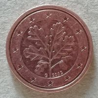 Германия 2 евроцента, 2002г. отметка мд "G" Карлсруэ, KM# 208
