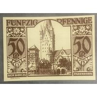 Нотгельд , 50 пфеннигов, Падерборн 1921 год. Веймарская республика