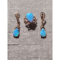 Серебряный комплект с позолотой