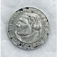 2 марки 1933 Германия Лютер серебро! Портретник! Немыт!