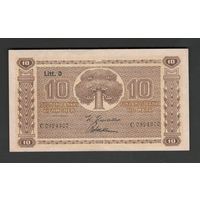 Финляндия 10 марок 1939 года. Тип Р-70. Состояние XF+