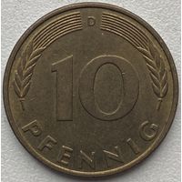 Германия 10 пфеннигов 1989 г. D