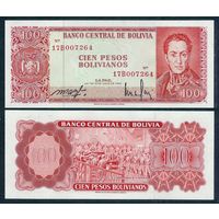 Боливия 100 боливиано 1962 год, UNC