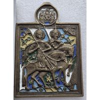 Меднолитая икон борис и глеб эмаль распродажа коллекции с 1 руб без мц