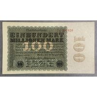 Банкнота 100 миллионов марок 1923 год. Веймарская республика.