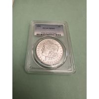 Америка. США 1 доллар Моргана 1886. Новый Слаб PCGS MS 63