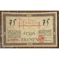 Нотгельд 75 пфеннигов 1921 год. Бремен,. Веймарская республика
