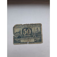 Нотгельд Германия 50 пф. 1920 Кольберг (совр. Колобжег Польша)