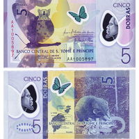 Сан-Томе и Принсипи 5 добра 2016 год  UNC  (полимер)