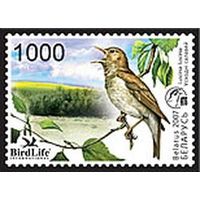 Марка "Птица года. Восточный соловей"