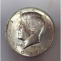 1/2 доллара 1967 Кеннеди США. Серебро! Яркий блеск