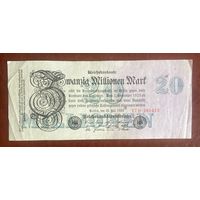 Банкнота 20 миллионов марок 1923 год. Веймарская республика