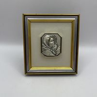 Миниатюра-барельеф на серебре Женщина с младенцем. Италия. Арт 3338