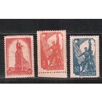 СССР-1938, (Заг.488-489,482)  * (без клея)    ,  Стандарт, Авиапочта