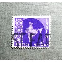 Марка Индия 1957 год Карта