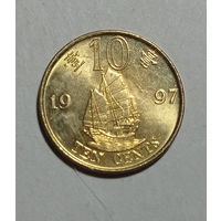 Гонконг 10 центов 1997 год возвращение Гонконга Китаю единственный год чекана