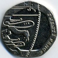 Великобритания 20 пенсов, 2015 Елизавета II UNC