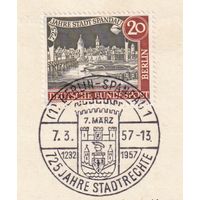4.ETB. Германия. Западный Берлин. 1957 г. Лист первого дня гашения. Mi.#159x/ETB(x)#20.
