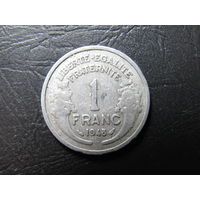 Франция.1 франк.1943. С 20 копеек. Распродажа коллекции. Смотрите другие лоты.