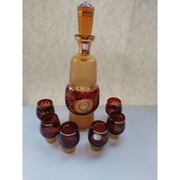 Коньячный набор Богемия. графин и 6 рюмок