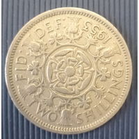 Великобритания 2 шиллинга 1953 год коронация королевы Елизавета II длинная надпись в легенде