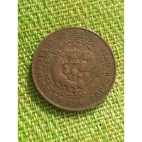 Китай Империя 10 кэш 1905 г ( Tienstin , Жемчужина с Густым Пламенем , Гуансюй )