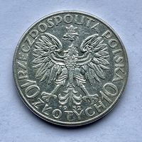 Монета серебро Польша 10 злотых 1932 год Ядвига ( знак м.д.) ОТЛИЧНЫЕ