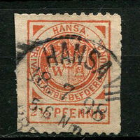 Германия - Вроцлав (Ганза) - Местные марки - 1894 - Герб 2 1/2Pf - [Mi.9] - 1 марка. Гашеная.  (Лот 95CJ)