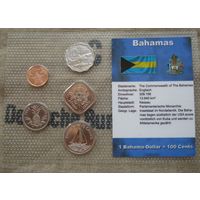 1, 5, 10, 15, 25 центов 2005, 2007, 2009 Багамские острова набор