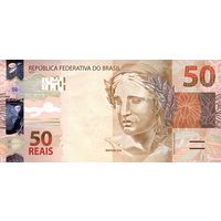 Бразилия 50 реалов образца 2010 года UNC p256i